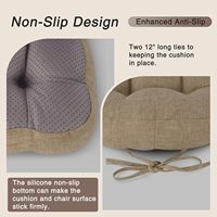 Bantal Kursi Rangka Logam OVOV 14"x14" Alas Anti Selip 4 Buah Kain Tekstur Berumbai Isi Kapas Lembut Untuk Dapur/Ruang Makan