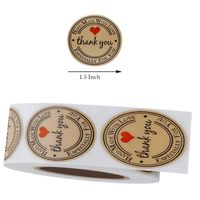 Pegatina Redonda Personalizada de Papel Kraft, Diseño Gratuito, Pegatina de Agradecimiento para Etiquetas, Sellado de Sobres de Boda, 500 Unidades/Rollo, Lista para Enviar