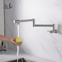 Robinet de cuisine YaKe moderne en acier inoxydable à poignée unique, robinet d'eau froide à bec rotatif à 360°