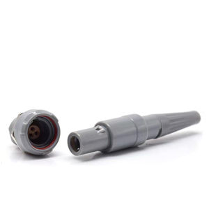 Wasserdichter Stecker und Buchse aus medizinischem Kunststoff 2-polig PNGM02GL. Runder Anschluss für Bluts auer stoffs onde M14 Graue Steck verbinder JEXIBOBTM - Product Image 2