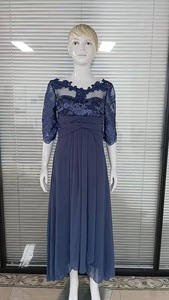 Nuovi Arrivi 2026: Abito Lungo a Trapezio in Chiffon con Pizzo Traforato, Vestito Formale da Sera per la <span class=keywords><strong>Madre</strong></span> della Sposa - Product Image 2