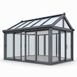 Véranda <span class=keywords><strong>moderne</strong></span> en aluminium isolée avec double vitrage Low-E, <span class=keywords><strong>solarium</strong></span> toutes saisons pour jardin extérieur, villa, patio, hôtel, parc - Product Image 1