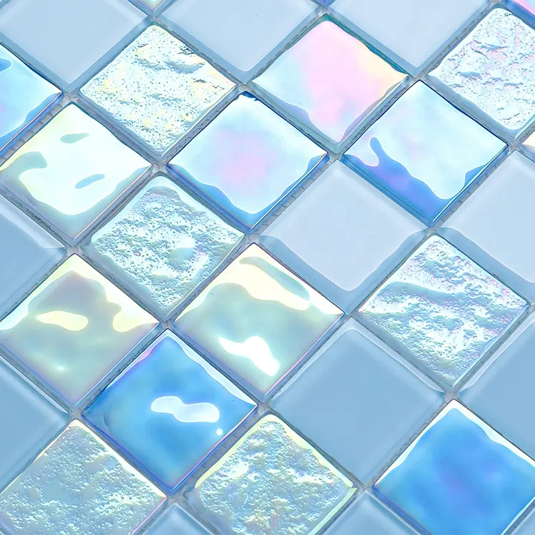 Фабричная Поставка Керамическая стеклянная мозаичная плитка для бассейна Современная мозаичная плитка синего цвета стеклянная мозаичная плитка для бассейна