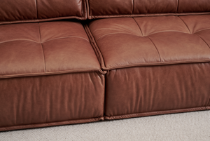 Ensemble extensible de luxe italien en cuir véritable, léger et simple, en cuir de vachette première couche, idéal pour petit appartement et salon - Product Image 4