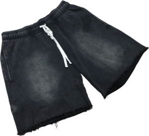 Custom 100% Cotton Vintage Distressed Embroidery <b>Patch</b> Jogger <b>Shorts</b> Raw Edge Streetwear Acid Wash <b>Men's</b> <b>Shorts</b> - Product Image 4