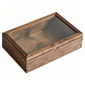 Boîte à bijoux <span class=keywords><strong>en</strong></span> <span class=keywords><strong>bois</strong></span> finition noyer, boîte de rangement avec couvercle à charnières, boîte cadeau pour bijoux - Product Image 6