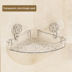 Étagère de rangement en plastique à ventouse pour salle de bain murale <span class=keywords><strong>sans</strong></span> trous de perçage Support de rangement - Product Image 6