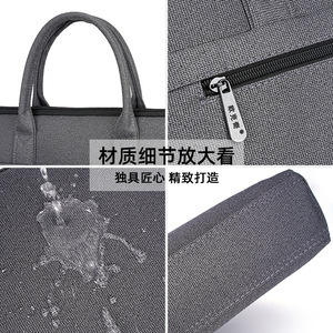 Oukchi Business Briefcase Oxford Cloth Zipper Large Capacity Waterproof Laptop <b>Bag</b> <b>Document</b> Case Customizable Logo - Product Image 2