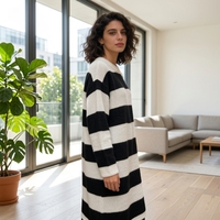 Robe longue en tricot pour femme Billy, fabrication OEM et ODM sur mesure, pull à manches longues en tricot pour femme, vêtements pour femme, pull en tricot moelleux