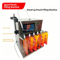 Machine de remplissage verticale semi-automatique à six réservoirs en acier inoxydable pour mini-ligne de production de jus et d'eau en sachets plastiques