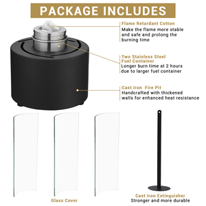 Xách tay thép không gỉ <span class=keywords><strong>Mini</strong></span> Bio Ethanol lò sưởi hiện đại ra cửa nóng lốc xoáy ngọn lửa kim loại bàn hố lửa với thủy tinh - Product Image 2