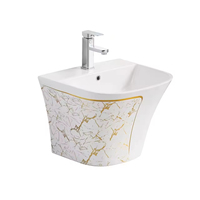 Ensemble de sanitaires modernes de luxe HLK : lavabo sur pied, WC en céramique, ensemble de lavabo et toilettes pour salle de bain, vente en gros