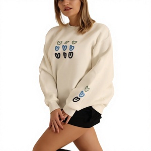 Sudadera extragrande de forro polar con logotipo personalizado, para mujer, estilo casual, hombros caídos, mezcla de algodón grueso, cómoda, para invierno. - Product Image 6