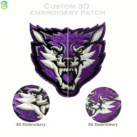 Patchs de broderie de lettres bouffantes de mouvement 3d personnalisés Fer à repasser sur chapeau Patch de fleurs 3d Logos en tissu pour chiens brodés