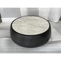 Table basse moderne BLK 120x120x33cm avec plateau rond en marbre, meubles de salon