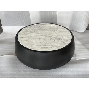 โต๊ะกาแฟทรงกลมโมเดิร์น BLK ขนาด 120x120x33 ซม. ท็อปหินอ่อน เฟอร์นิเจอร์ห้องนั่งเล่น - Product Image 2