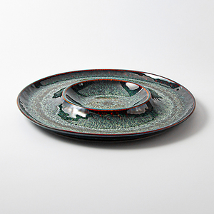 Platos de vajilla Chaozhou 2024 para restaurante fino <span class=keywords><strong>Chef</strong></span> bandejas de gastronomía Molecular de porcelana platos de sopa de cerámica reactiva azul - Product Image 2