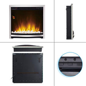 Guijarros <span class=keywords><strong>de</strong></span> <span class=keywords><strong>chimenea</strong></span> eléctrica <span class=keywords><strong>de</strong></span> diseño moderno y fino, 24 pulgadas, llama LED, <span class=keywords><strong>inserto</strong></span> <span class=keywords><strong>de</strong></span> <span class=keywords><strong>chimenea</strong></span> eléctrica - Product Image 2