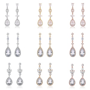 Boucles d'oreilles de mariée plaquées or de luxe RAKOL EP2040 pour femmes, bijoux 2022 - Product Image 3