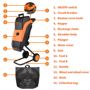 Déchiqueteuse de bois Déchiqueteuse de bois Déchiqueteuse 2500W 45mm Déchiqueteuse de branches - Product Image 5