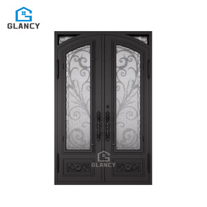 Porta americana in ferro battuto porta singola porta stile principale per la casa - Product Image 2