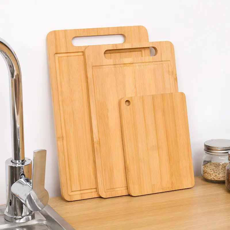 2024 High Quality Bamboo Cutting Boards Three Size Chopping Boards Vegetable Meat Hot Selling Eco-Style Board for Home Kitchen