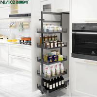 Organisateur de garde-manger haut en verre pour cuisine, avec fermeture douce, unité de rangement hautement modulable