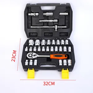 32 Pcs Hand Tool Set Mechanics Kit 1/2" Ratchet Wrench Socket Auto Car Repairing 32pcs 1/2" Socket Set,Tools And Hardware