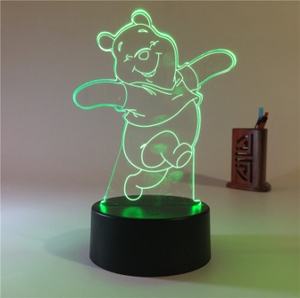 Lámpara de mesa táctil con carga USB que cambia de 16 colores, decoración de ilusión de visión de Anime personalizada, luz de noche LED acrílica 3D - Product Image 1