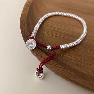 S925 Sterling Silver <b>Bracelet</b> Women Red <b>Rope</b> Charm <b>Bracelet</b> Everyday Wear Fine Jewelry - Product Image 3
