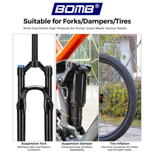 Bomba de Bicicleta Portátil BOMB con Manómetro y Botón de Liberación de Aire, 300 PSI, Bomba de Aire para Suspensión Delantera y Trasera - Product Image 4