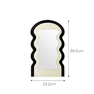 HQ Mixed Proc Discount Single-Sided Wave Frame Desktop <b>Mirror</b> Bathroom Bedroom Entrance Table Decorative Purpose Cosmetic <b>Mirror</b> - Product Image 2