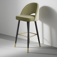 Tabouret de bar en velours nordique de luxe Chaises de tabouret de bar modernes pivotantes réglables en noyer l haut comptoir