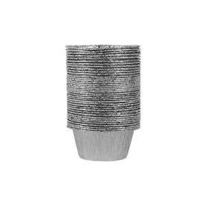 Moules à cupcakes et muffins jetables en aluminium PET de qualité alimentaire, avec couvercles, en feuille d'aluminium argentée, pour la cuisson de puddings, crèmes brûlées et œufs. - Product Image 4