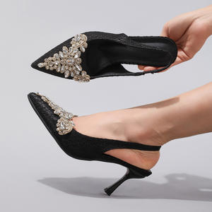 Chaussures de soirée tendance pour femmes, à lacets, style corset, talon fin, bout pointu, en satin, sexy pour l'été - Product Image 3