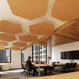 Panneau acoustique hexagonal suspendu pour <span class=keywords><strong>plafond</strong></span> et mur insonorisé de bureau - Product Image 3