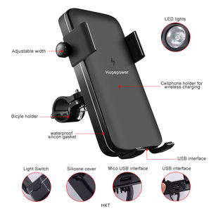 Cargador inalámbrico usb portátil para bicicleta, soporte de teléfono para bicicleta, powerbank inalámbrico de 5000mah - Product Image 3