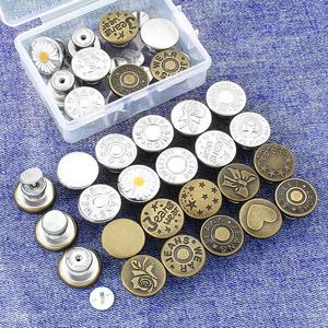 Thiết Kế Mới Tay Báo Chí Di Chuyển Đầu Không Có May 17Mm Kim Loại Nút Kẽm Hợp Kim Denim Jeans Nút - Product Image 4