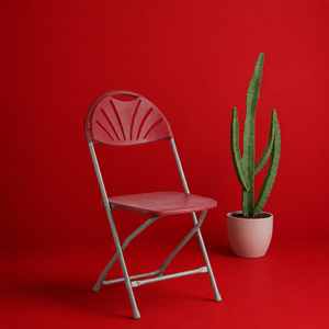 Chaise pliante moderne et durable, légère, avec structure en métal, rouge vin, pour jardin, ferme, salle à manger et usage extérieur en hôtel - Product Image 1