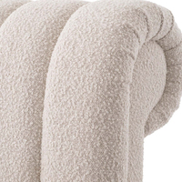 Cadre de lit capitonné moderne en bouclette crème, tailles Queen et King, pour chambre d'hôtel, vente en gros, OEM, personnalisé
