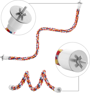 Nouveau design Jouets pour oiseaux multicolores en corde, type corde élastique, accessoires pour calopsites et perroquets - Product Image 3