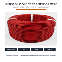 Fil d'instrumentation en silicone 30AWG UL3239 3000V, câble de test de capteur flexible en cuivre étamé haute température, MOQ 305m