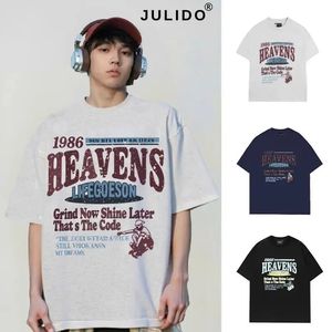 Camiseta personalizada de algodón pesado 300 Gsm con diseño de impresión de pantalla de ajuste de gran tamaño con gráfico de ropa de calle 'Heavens Lifegoeson' - Product Image 6