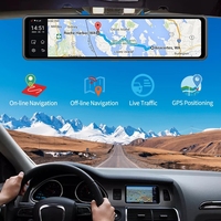 4G + 64G 12 pouces voiture Dvr 4G Android 10.0 caméra de rétroviseur 1080P double objectif Dash Cam 5G WiFi BT ADAS GPS enregistreur vidéo