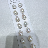 Perles de culture d'eau douce baroques blanches Edison de 11-12 mm, forme naturelle, lustre élevé, demi-trou de 0,9 mm, pour bijoux