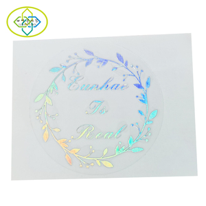 Autocollant de logo circulaire de Laser d'arc-en-ciel personnalisé d'étiquette auto-adhésive d'estampage à chaud transparent - Product Image 2
