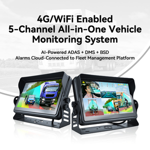 MDVR Vehicular Todo en Uno con Pantalla Táctil de 10.1'', 5 Canales, 4G, WiFi, IA, ADAS, DMS, BSD para Autobuses, Camiones Mineros, Vehículos de Construcción y Flotas Pesadas - Product Image 1