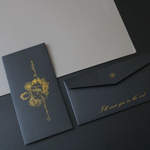 Tùy Chỉnh Chất Lượng Cao Biểu Tượng Màu Đen Phong Bì Dập Nóng Lá Vàng Biểu Tượng Thương Hiệu Phong Bì Quà Tặng Tùy Chỉnh Phong Bì Cho Doanh Nghiệp - Product Image 4