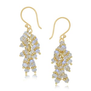 EARRINGS - <b>CLUSTER</b> EARRING Gold Plated Genuine Healing <b>Crystal</b> Plated Finish Trendy Statement Piece - Product Image 4