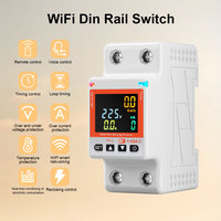 Interruptor Inteligente Tuya para el Hogar, Mini Interruptor de Circuito de 2 Polos y 63 A, Interruptor Inteligente Wifi con Protección Contra Fugas a Tierra, Tipo RCBO con Medidor de Energía y Temporizador